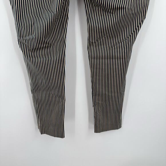 Betsy Johnson Black Label Pants 10 Pinstripe Navy Tan Vintage Work Career - Picture 11 of 14